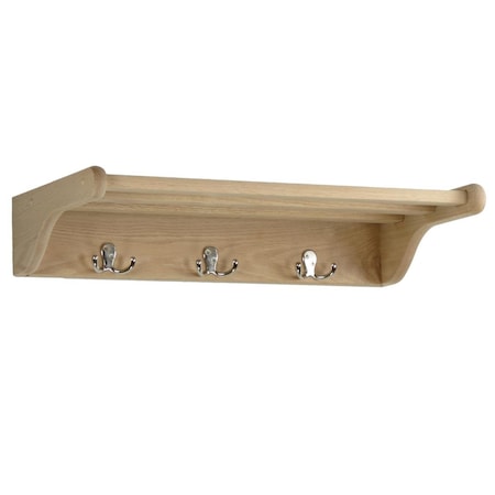 Latestluxury 24 in. Towel Rack & 3 Double Prong Nickel Hooks LA3262385